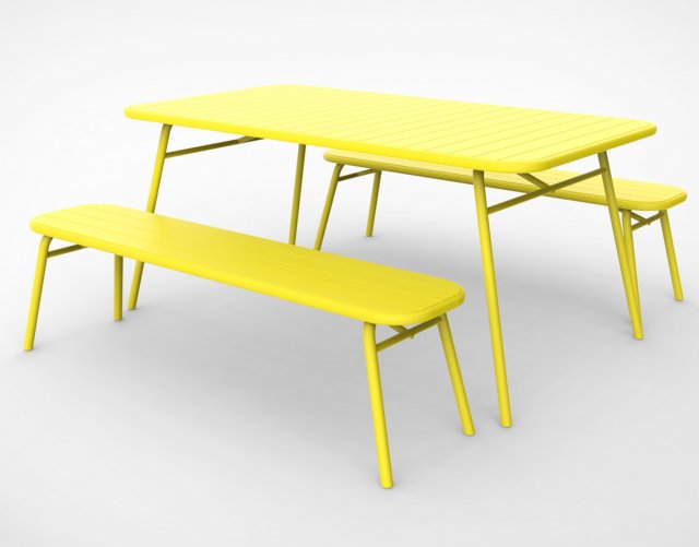 tice garden dining bench Modèle 3D .c4d .max .obj .3ds .fbx .stl .blend 