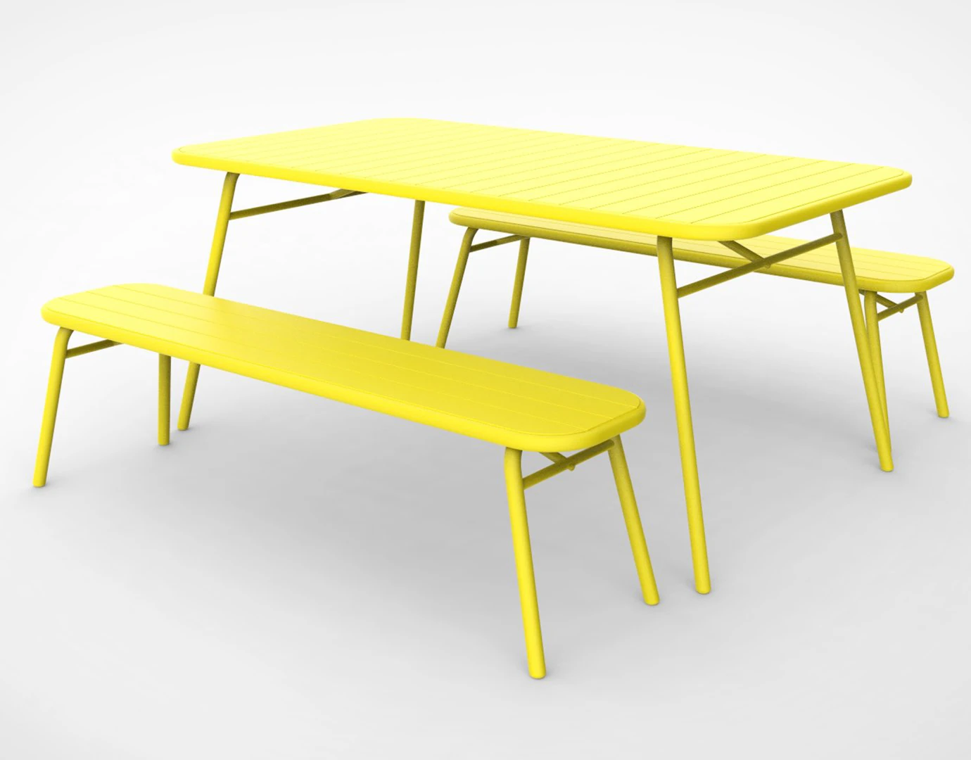 tice garden dining bench 3D Model .c4d .max .obj .3ds .fbx .stl .blend
