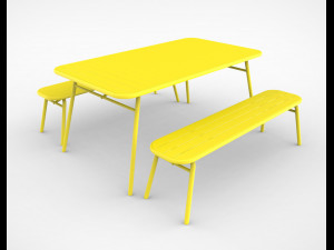 tice garden dining bench Modèle 3D