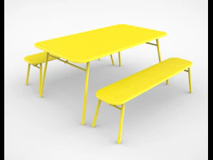 tice garden dining bench 3D Model