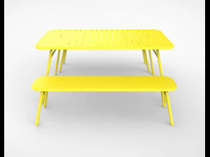 tice garden dining bench 3D Model