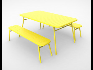 tice garden dining bench Modèle 3D