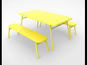 tice garden dining bench 3D Model