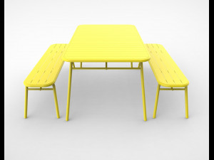 tice garden dining bench Modèle 3D