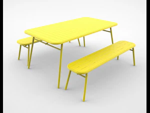 tice garden dining bench 3D Model