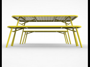 tice garden dining bench Modèle 3D
