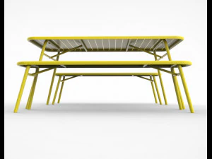 tice garden dining bench 3D Model