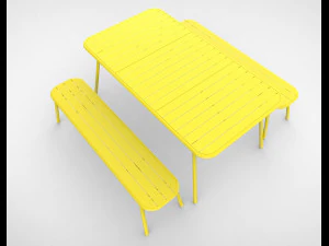 tice garden dining bench 3D Model