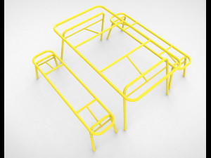 tice garden dining bench Modèle 3D