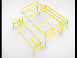 tice garden dining bench 3D Model