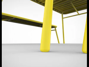tice garden dining bench 3D Model