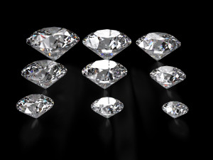 diamond round ideal cut different sizes 3D Model