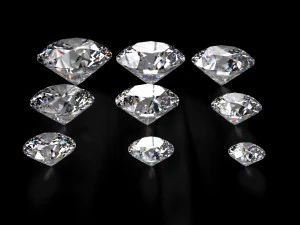 diamant rond ideaal geslepen verschillende maten 3D Model