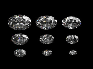 diamond oval different sizes 3D Model