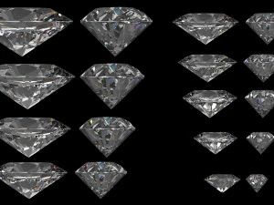 diamond oval different sizes 3D Model