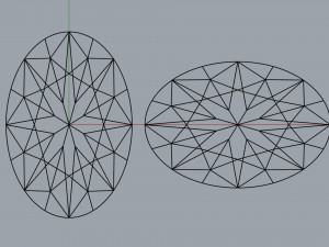 diamond oval different sizes 3D Model