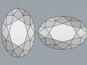 diamond oval different sizes 3D Model
