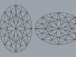 diamond oval different sizes 3D Model