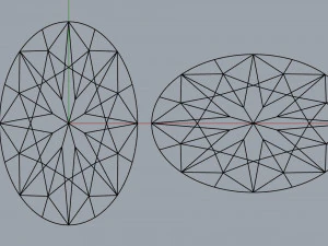 diamond oval different sizes 3D Model