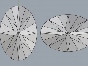 diamond oval different sizes 3D Model