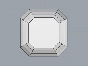 diamond asscher different sizes Modello 3D