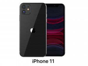 apple iphone 11 black 3Dモデル