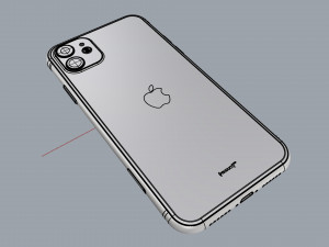 apple iphone 11 red 3D 모델
