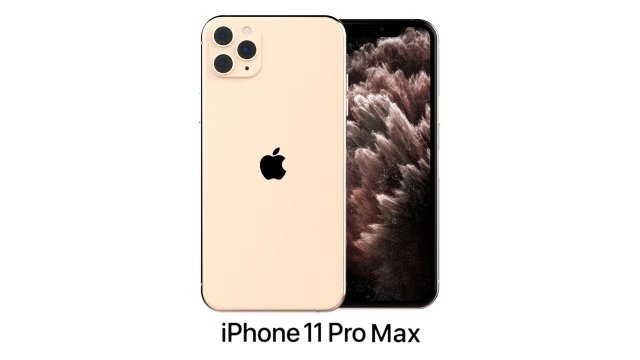 apple iphone 11 pro max gold 3D 모델 .c4d .max .obj .3ds .fbx .stl .blend 