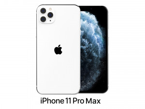 apple iphone 11 pro max silver 3D Модель
