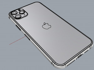 apple iphone 11 pro max silver Modelo 3D