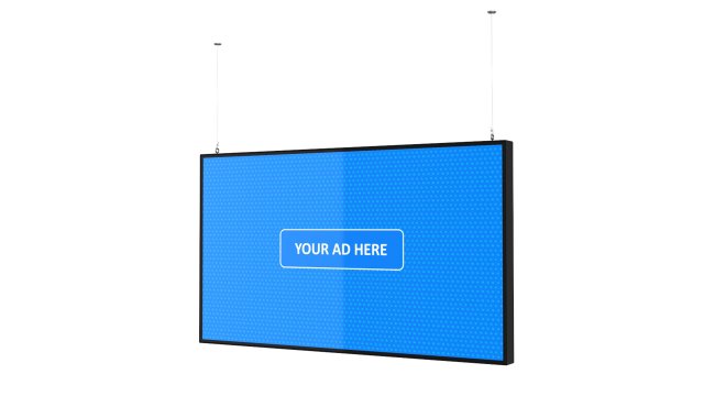 digital panel horizontal 55 inch 3D Model .c4d .max .obj .3ds .fbx .stl .blend 