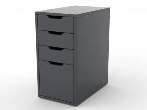Ikea Alex Schubladenschrank grau mit 4 Schubladen 3D Modell