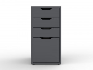 ikea alex drawer unit gray with 4 drawers Modelo 3D