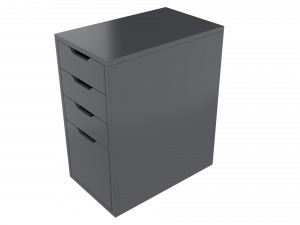 ikea alex drawer unit gray with 4 drawers Modelo 3D