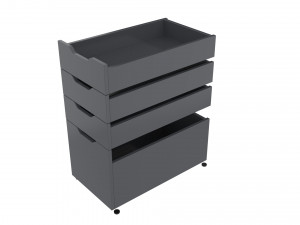 ikea alex drawer unit gray with 4 drawers Modelo 3D