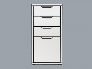 ikea alex drawer unit gray with 4 drawers Modelo 3D