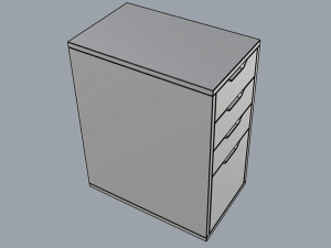 ikea alex drawer unit gray with 4 drawers Modelo 3D