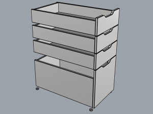 ikea alex drawer unit gray with 4 drawers Modelo 3D