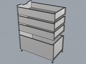 ikea alex drawer unit gray with 4 drawers Modelo 3D
