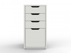 ikea alex drawer unit white with 4 drawers 3D Model