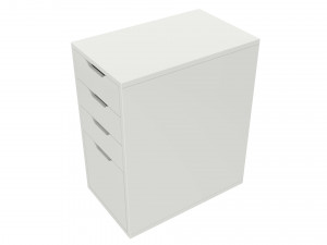 ikea alex drawer unit white with 4 drawers 3D Model