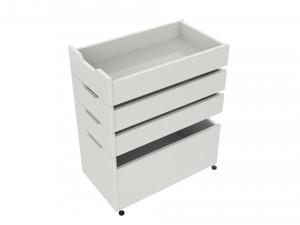 ikea alex drawer unit white with 4 drawers 3D Model