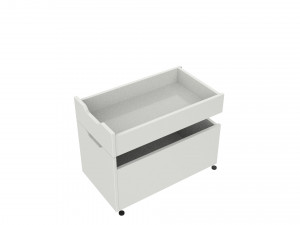 ikea alex drawer unit white with 4 drawers 3D Model