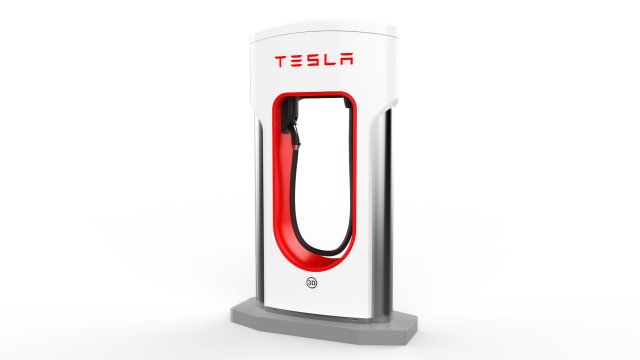tesla electric vehicle charging station Model 3D .c4d .max .obj .3ds .fbx .stl .blend 