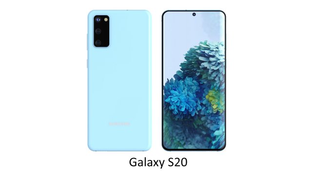 samsung galaxy s20 cloud blue 3D 模型 .c4d .max .obj .3ds .fbx .stl .blend 