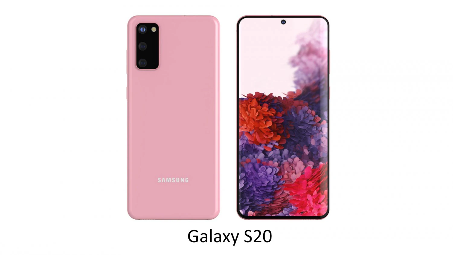 samsung galaxy s20 cloud pink 3D Model .c4d .max .obj .3ds .fbx .stl .blend
