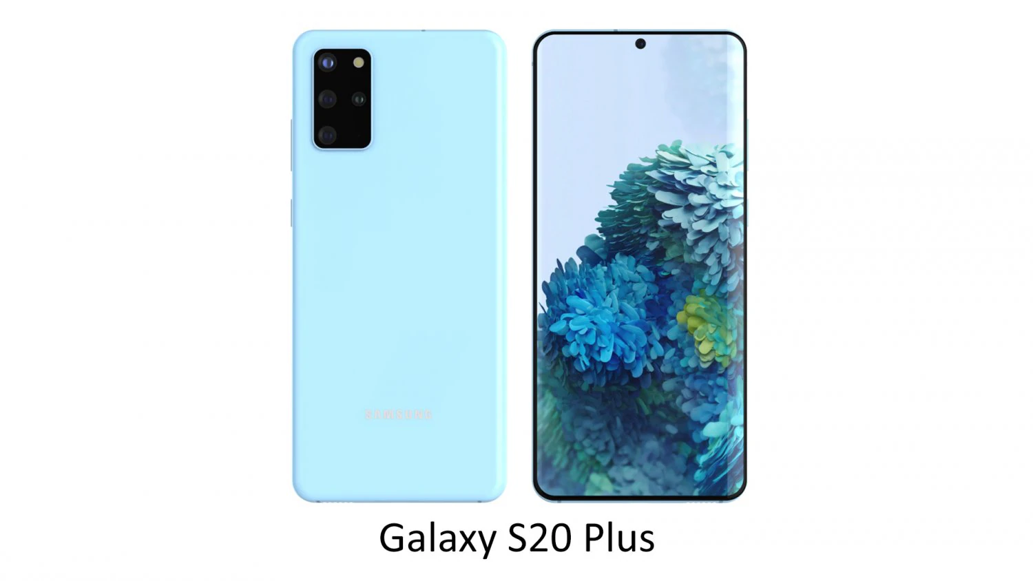 samsung galaxy s20 plus cloud blue 3D Model .c4d .max .obj .3ds .fbx .stl .blend 