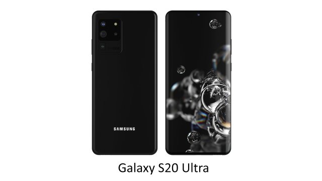 samsung galaxy s20 ultra cosmic black Model 3D .c4d .max .obj .3ds .fbx .stl .blend 