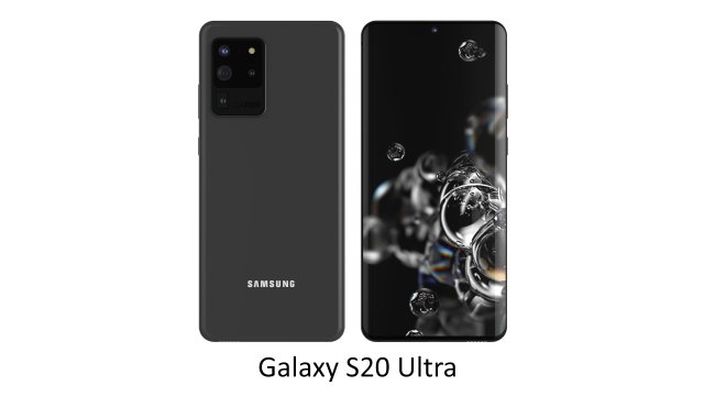 samsung galaxy s20 ultra cosmic gray Modelo 3D .c4d .max .obj .3ds .fbx .stl .blend 