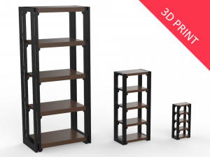bookcase miniature with 3 different sizes Model do druku 3D